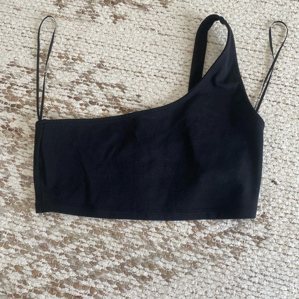 Zara Black One-Shoulder Top